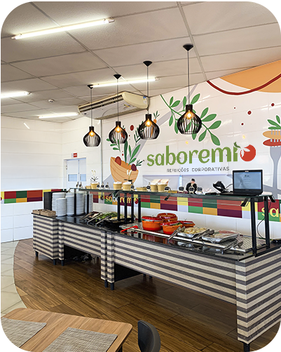 Restaurante corporativo ambientado